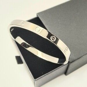 18K Gold-Plated Love Friendship Bracelets Trendy Stainless Steel Bangle Jewelry